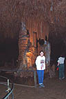 Sandra at cave pillar